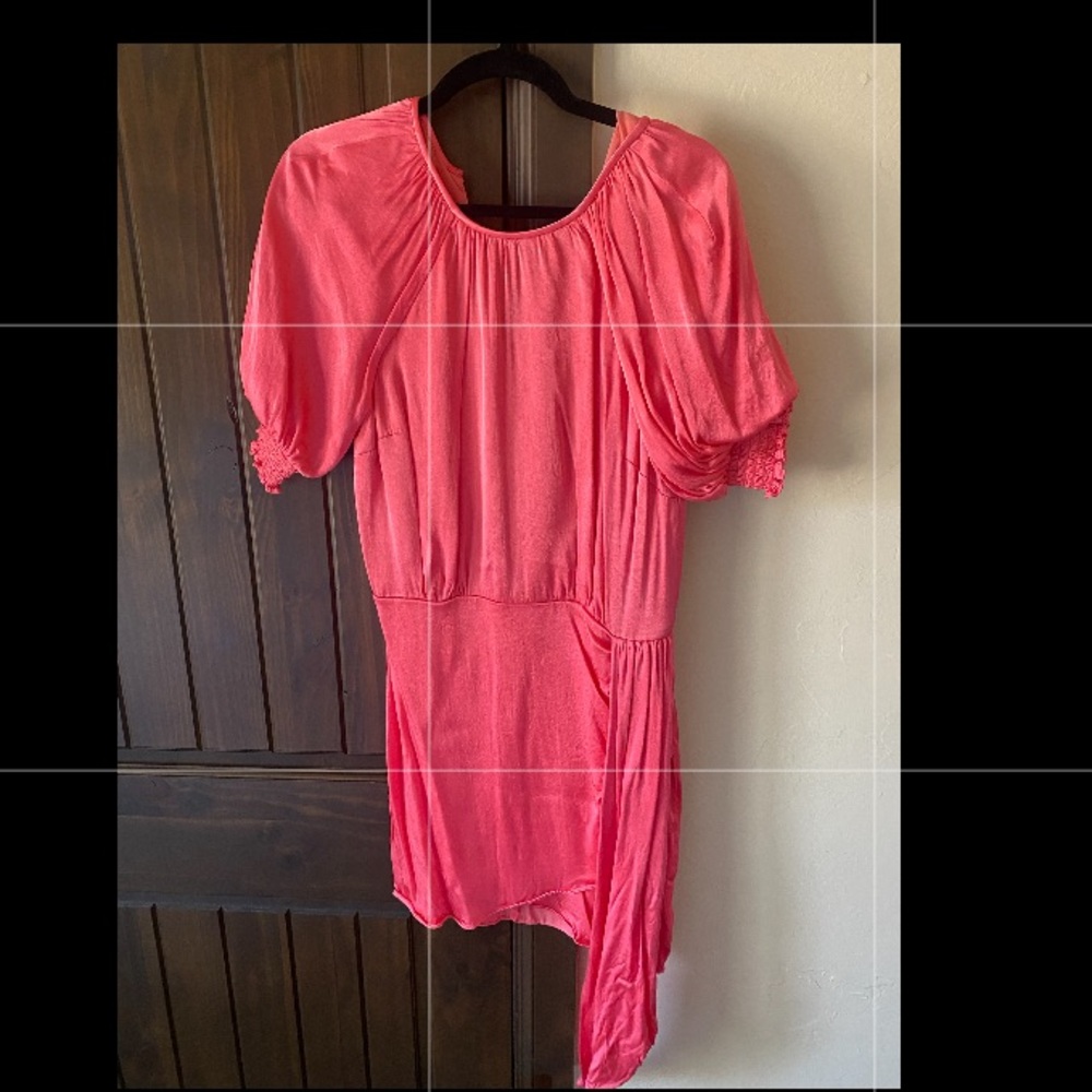 Peachy pink silk dress